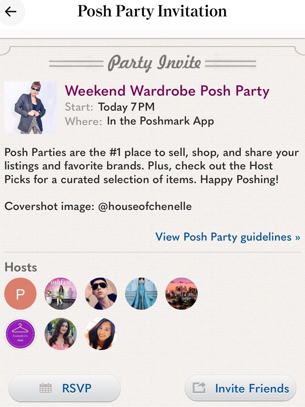 Host Weekend Wardrobe Posh Party 7pm